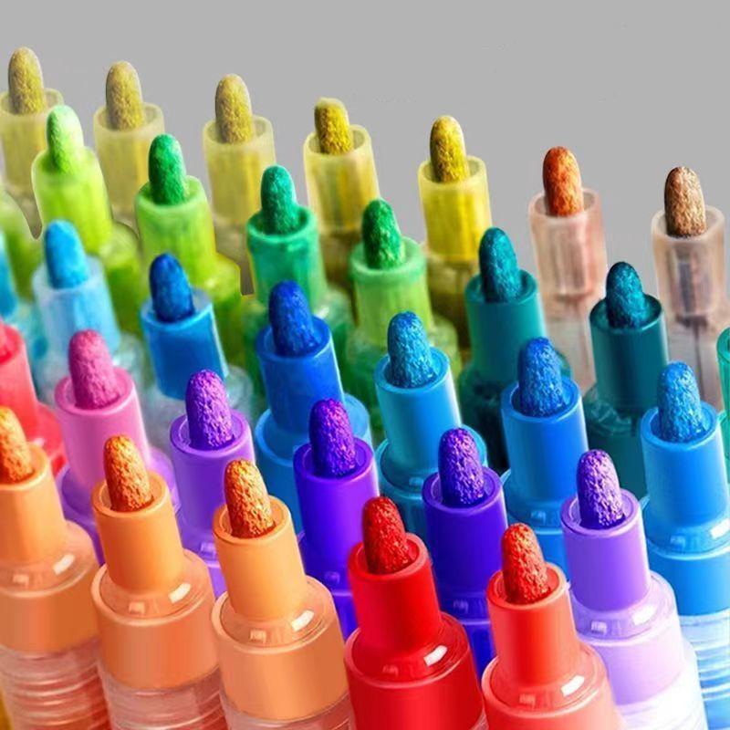 Набор маркеров для акриловой краски, ручки для перманентной краски со средним наконечником для наскальной живописи, дизайна кружек, письма на стекле, холста, фотоальбома, DIY