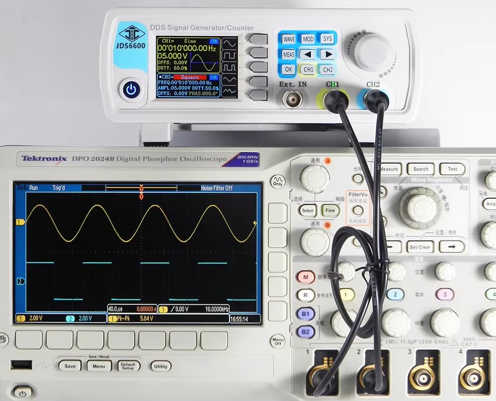 zmart 60MHz DDS Function Generator Digital Control Dual Channel Signal Generator Frequency Meter Sine Waveform
