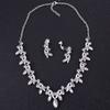 New Bridal Wedding Set, Exquisite Alloy Crystal Necklace and Earrings Two-piece Set Bridal Accessories