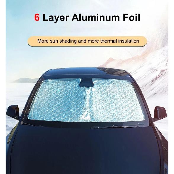 For Tesla Model 3 Front Windshield Sunshade 6-Layer Upgraded Y S X Sunshade Automatic Block Summer Sunscreen Heat Shield Cover