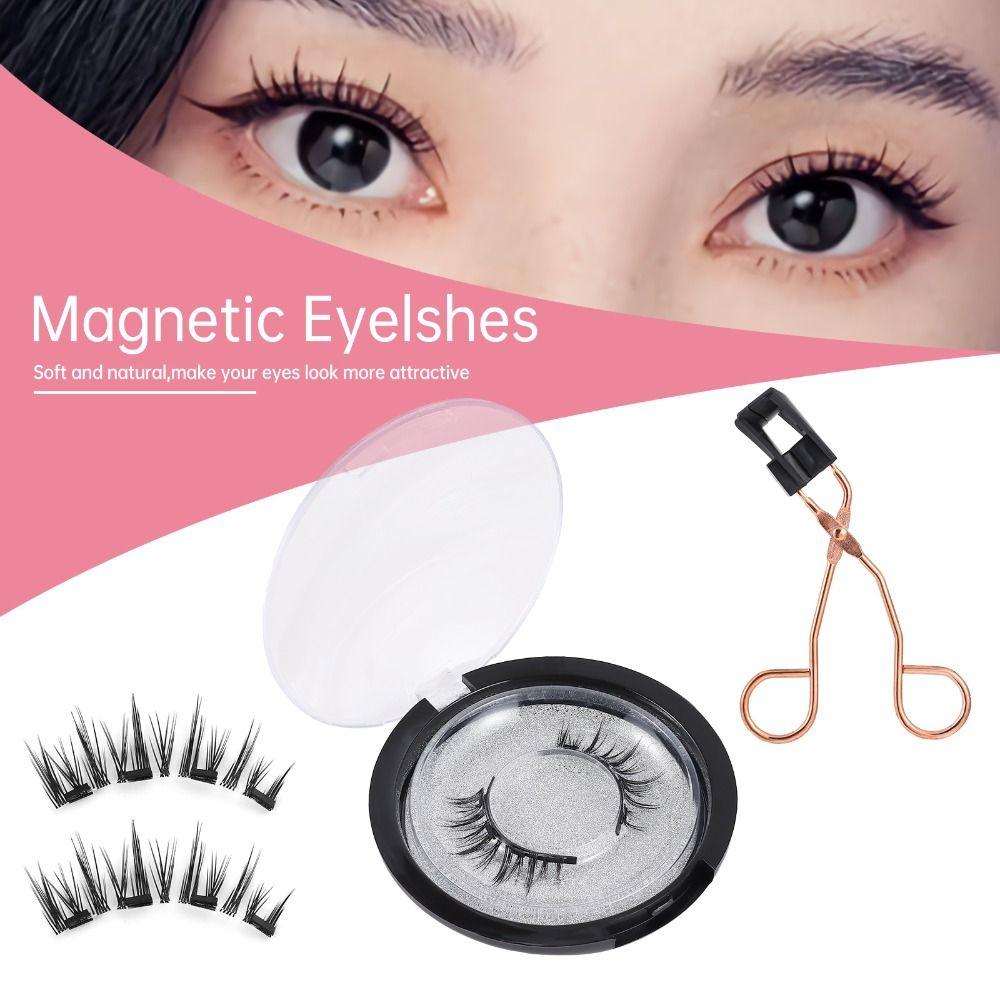 Easy to Wear With Applicator Reusable Eye Makeup Tools 2 Magnets Magnetic Eyelashes