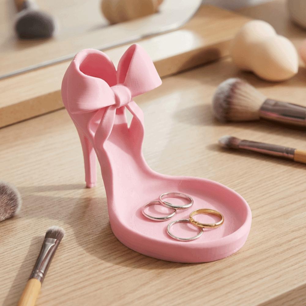 Mini Shoe-shaped Ring Holder 3D Printed Mini Key Stand High Heel Jewelry Tray Home Ornaments