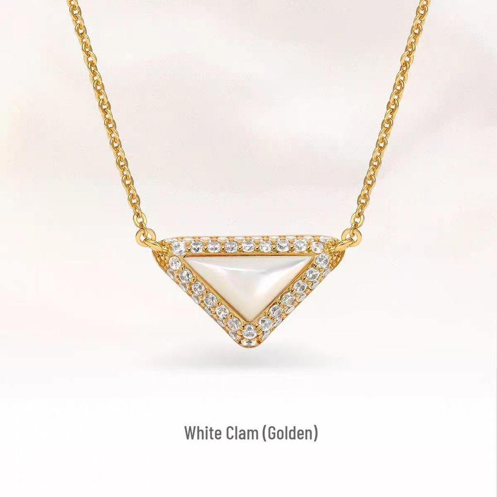 Ожерелье из натурального камня треугольной формы с бриллиантами - Роскошное, изысканное и универсальное колье-цепочка для ключицы для создания высококлассного стиля.