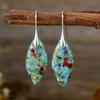 BLINGBAY женские серьги-капли в богемном стиле, серьги-капли из натурального камня в виде листьев, аксессуары в стиле ретро, ​​современные ювелирные изделия, подарки