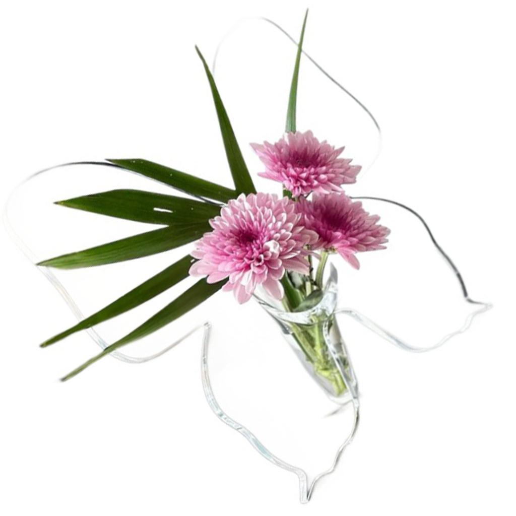 Clear Acrylic Butterfly Frame Vases Unique Art Flower Holder Container for Home Office Wedding Centerpieces Decors Gift