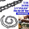 20 Inch Metal Chainsaw Chain 3/8" LP Saw Chain 72 Drive Link Electric Saw Replacement Chainsaw Saw Chain