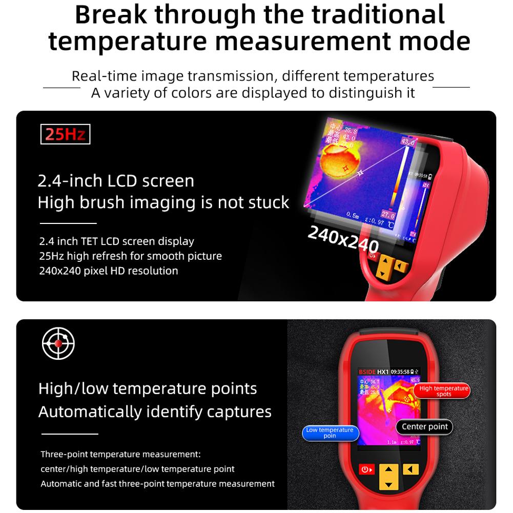 Портативный тепловизор от 20 до 550 градусов по Цельсию Малая тепловизионная камера Поддержка Максимум Минимум Центр