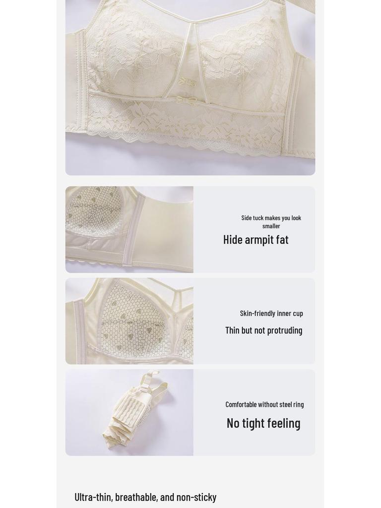 Plus Size Full Coverage Push-Up Bra: Anti-Sagging, Adjustable, Side Support for Large Busts