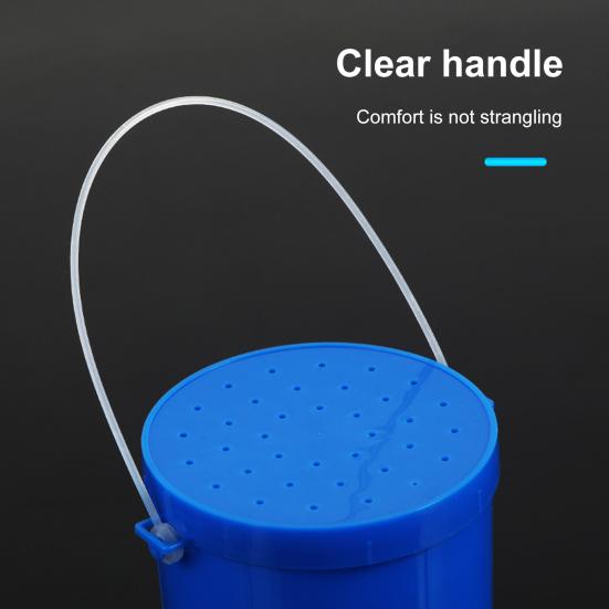 Live Bait Bucket with Portable Handle Breathable Anti-drop Cover Fishing Earthworm Storage Box Small Live Red Worm Container Fishing Accessories