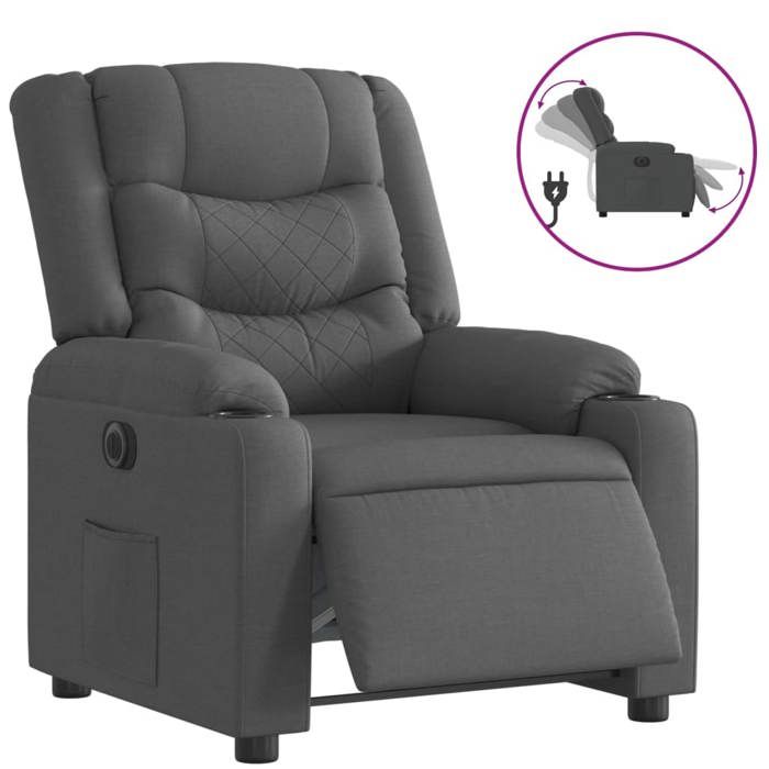 VidaXL Fauteuil Inclinable Électrique, Chaise de Relaxation avec Dossier et Repose-pied Réglables, Siège de Salon Salle de 3206568