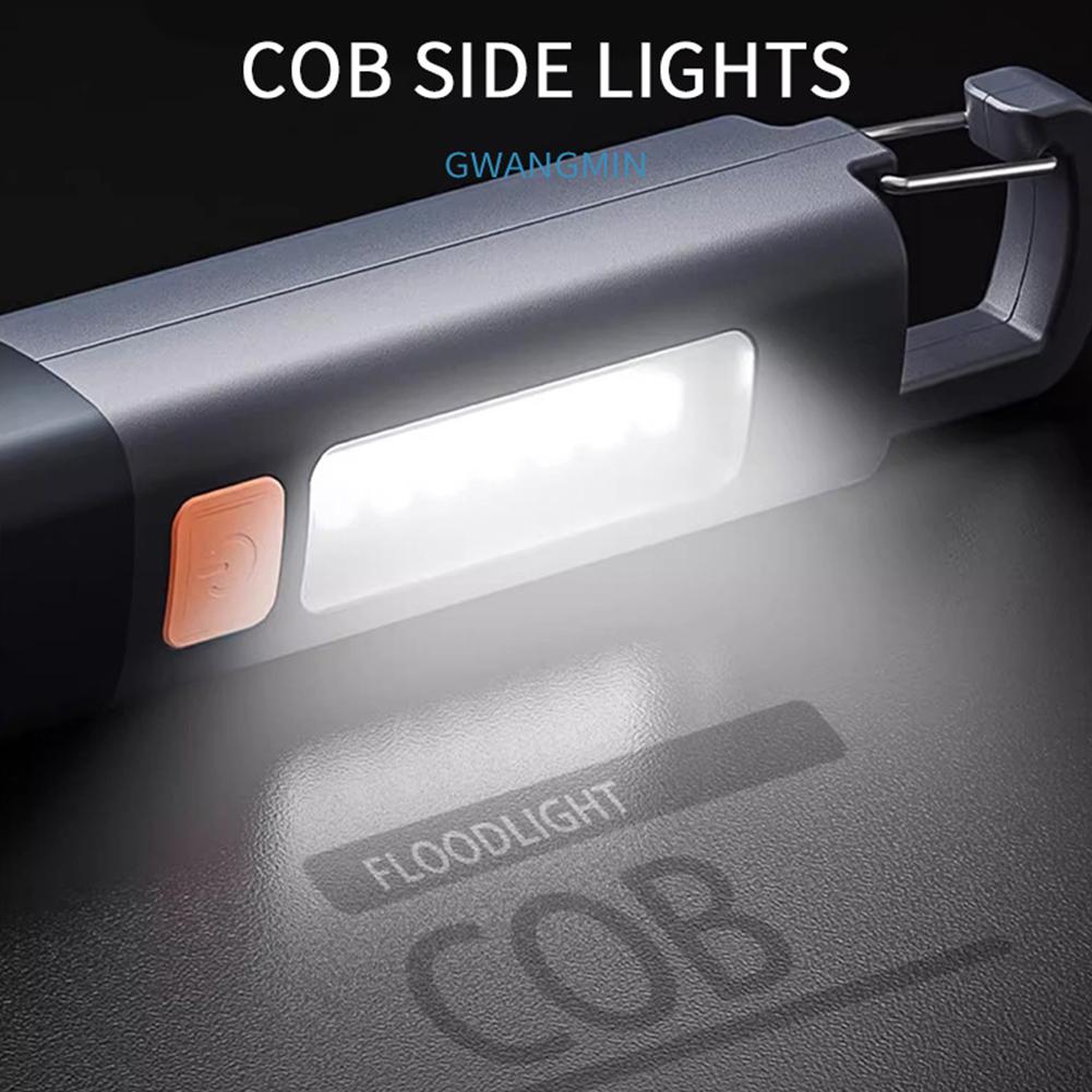 Super Bright Flashlight with Hook Ultra Bright LED Torch USB Charging Zoomable Emergency Lantern 300LM 3 Gears for Power Outages