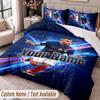 Kylian Mbappe Printed Bedding Set Custom Name Text 1 Duvet Cover 2 Pillowcases For Bedroom