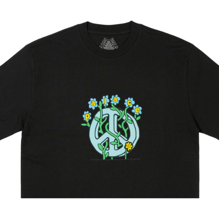 Palace Футболка Grower, черные топы унисекс P26TS085