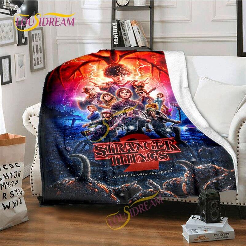 Фланелевое одеяло Stranger Things Теплое Уютное Одеяло для дома Офиса Дневной сон Одеяло для путешествий Кровать Диван Моющееся одеяло.