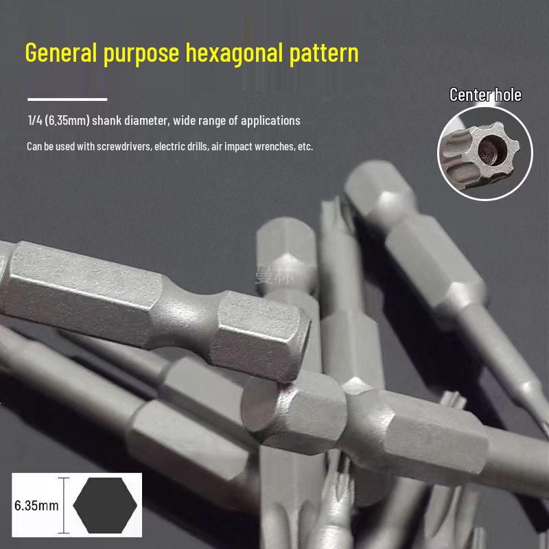 Plum Blossom Magnetic Hex, Phillips & Star Head Screwdriver Bits (T5-T25)