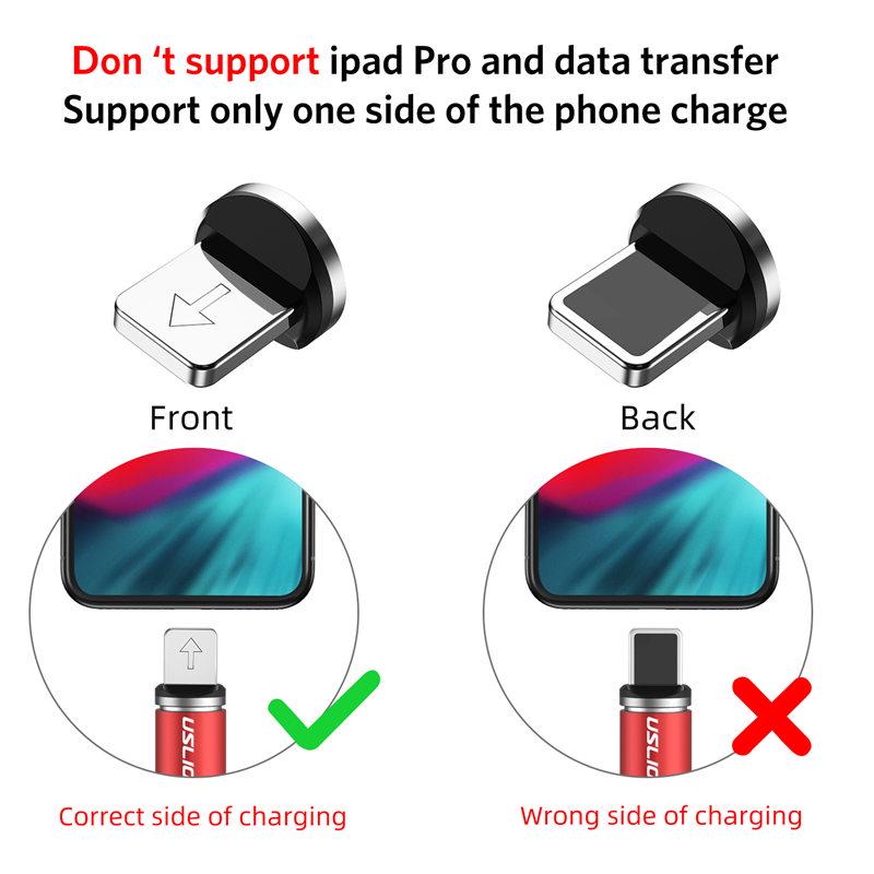 USLION 3A Магнитный USB-кабель для iPhone Кабель Micro USB Type C Магнитное зарядное устройство для быстрой зарядки Кабель Micro USB