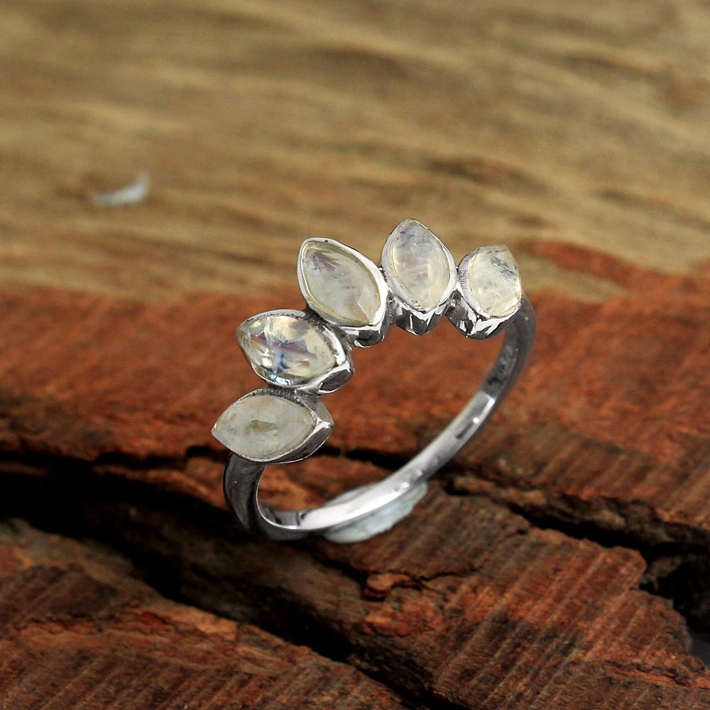 Moonstone Silver Ring 925 Sterling Silver Handmade Jewelry Women Ring