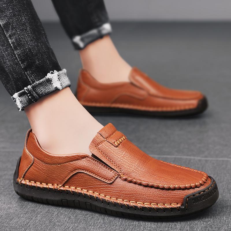 Мужские туфли из натуральной кожи в стиле ретро большого размера сверхлегкие ручной работы повседневные мужские ботильоны