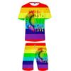 Красочные элементы, модные комплекты футболок для мужчин и женщин с 3D принтом, радужная футболка ЛГБТ, шорты, комплект из двух предметов, повседневная уличная одежда в стиле Харадзюку