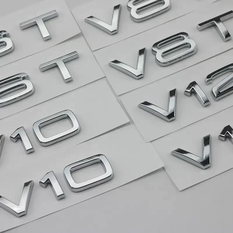 2 шт. Значок V6T V8T ABS 3D наклейка-листок V10 V12 боковая наклейка для автомобилей A4L A5 A6L A7 Q3 Q6 Q7 наклейка для смены модели