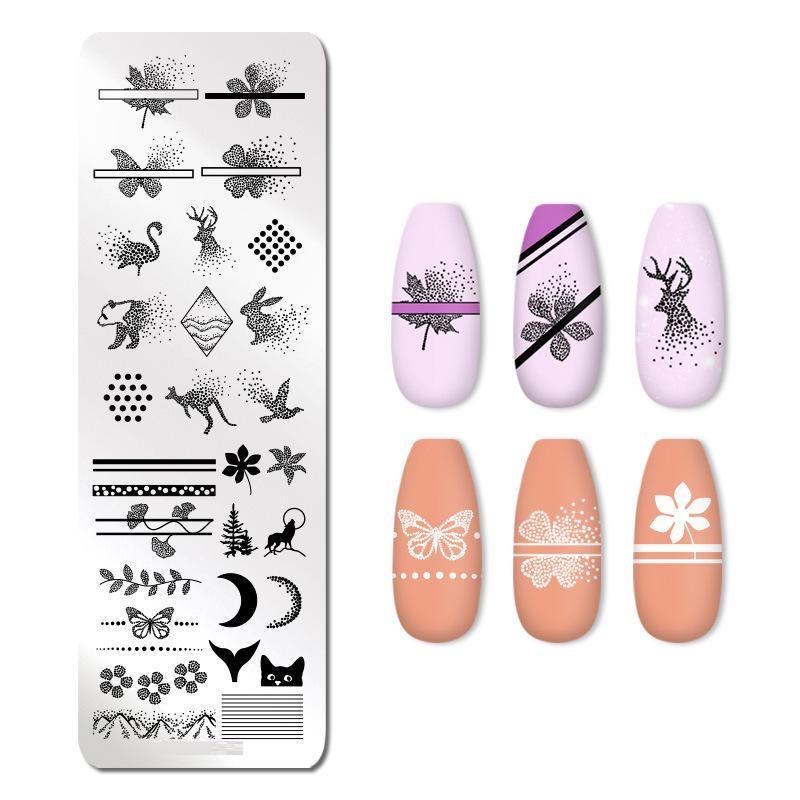 Штамповочные пластины для дизайна ногтей, листья, цветы, трафареты из нержавеющей стали, инструменты для штамповки изображений для ногтей, маникюрные инструменты