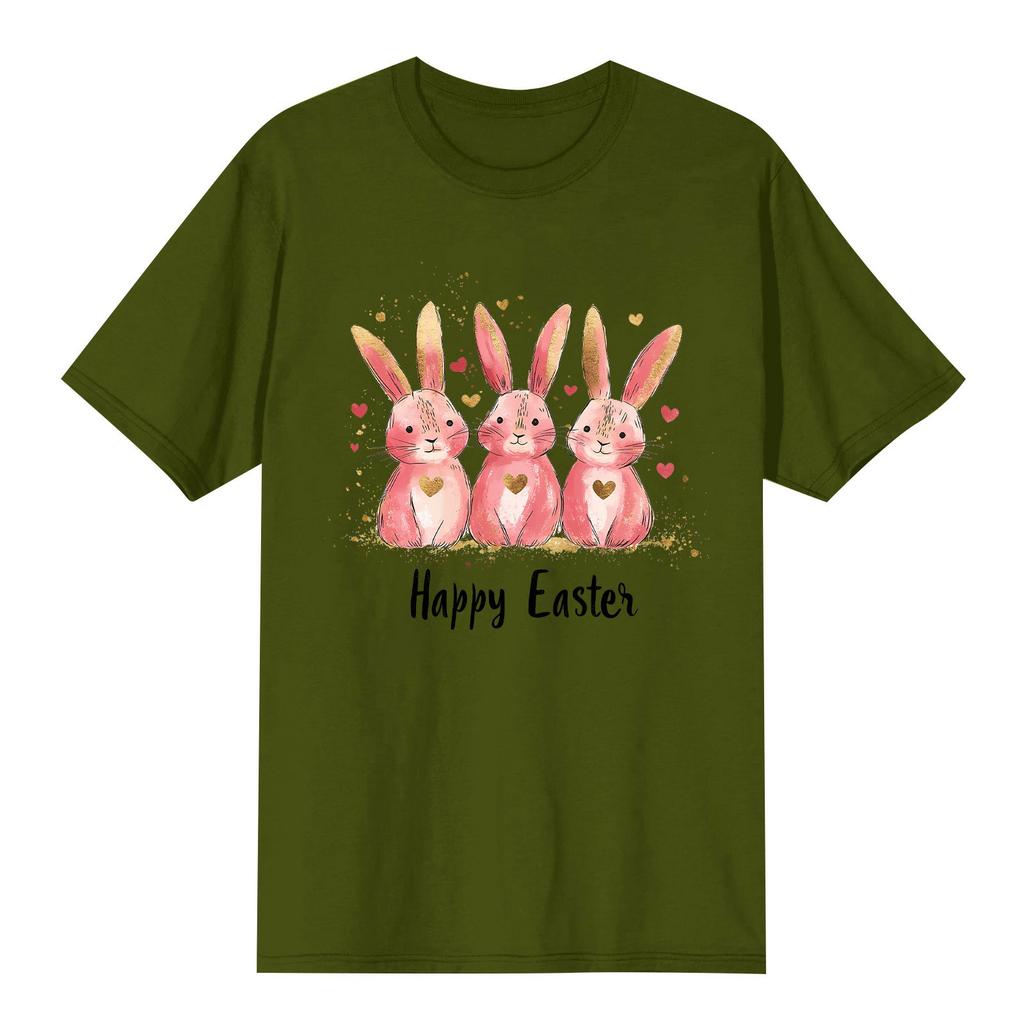 Women's Top Round Neck Casual Printed Short-sleeved T-shirt Top