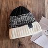 Color Fashionable Blocked Thick Warm Men Knitted Hat For Winter Wind Resistance