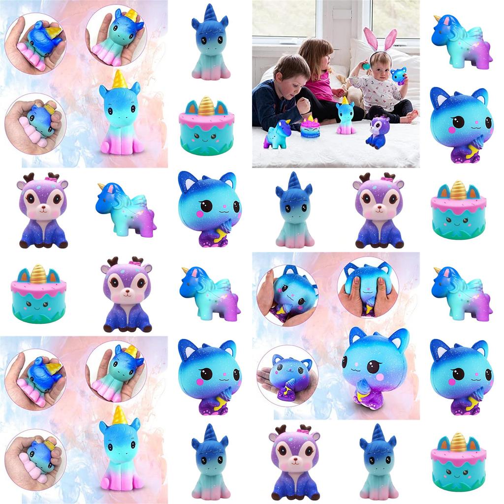 Squeezeable Unicorn Toy Slow Rebound Pu Foam Cartoon Style