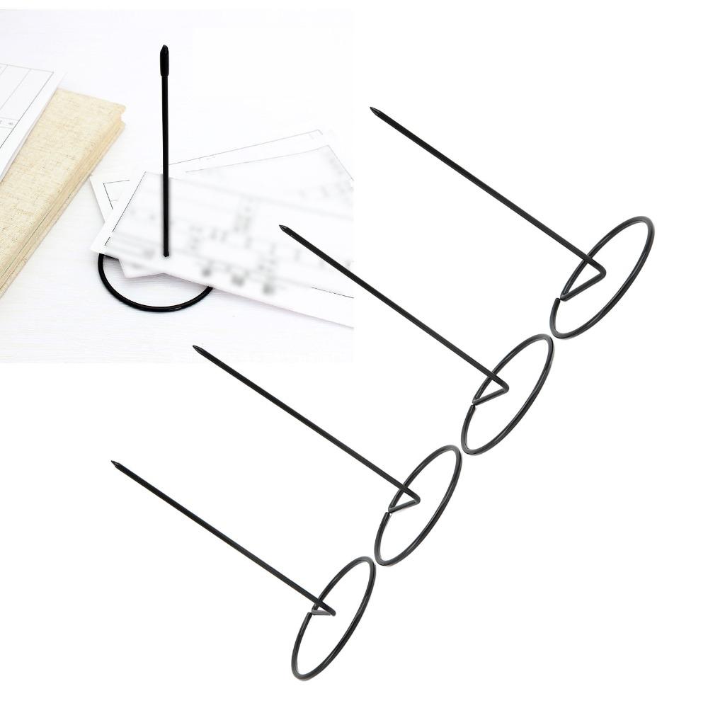 4Pcs Black Receipt Stabber Stable Ticket Holder Straight Desk Receipt Holder Receipt Storage