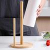 Бамбуковый Держатель для Кухонных Бумажных Полотенец и Пленки - Креативная Стойка для Ленивых с Вертикальным Хранением и Отверстиями.