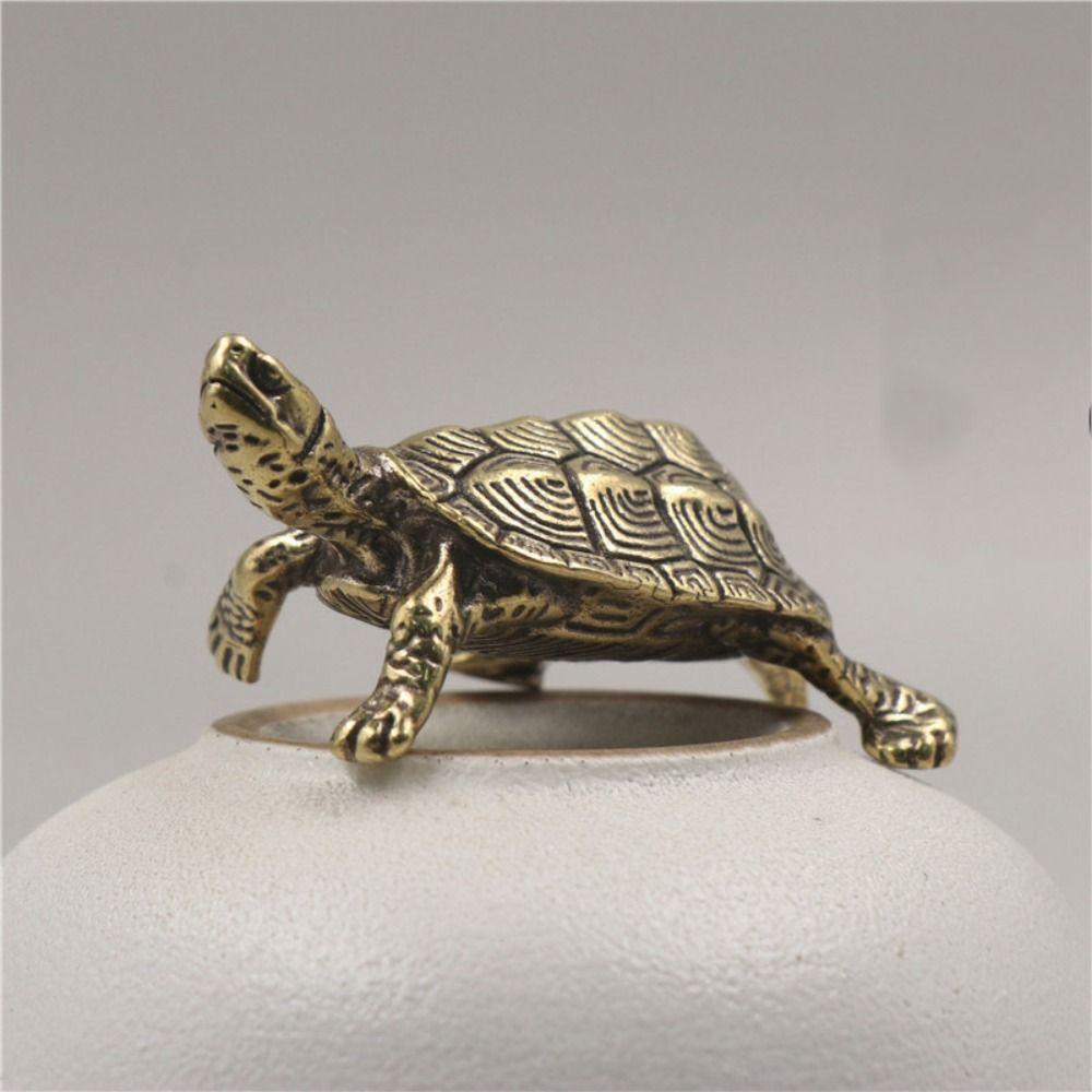 Craft Gift Personal Collection Desktop Ornaments Turtle Figurines Brass Tortoise Tortoise Statue