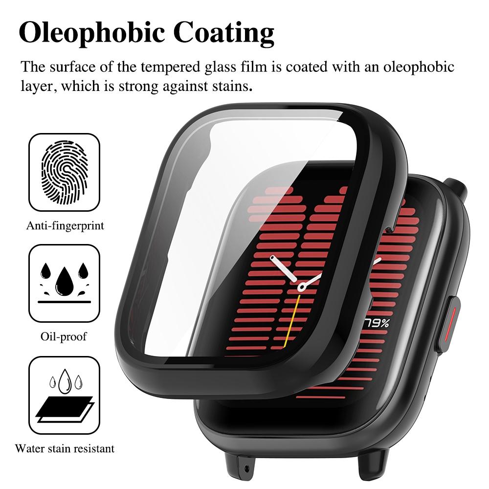 Стекло+Чехол для Amazfit Active Защитное стекло и Жесткий ПК Защитный бампер для Аксессуаров Amazfit Active