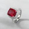 Xian Can Jewelry Серебро S925 Кольцо с паве 9x11 мм Цвет «Голубиная кровь», Европейский и Американский стиль, Прямой эфир Xiaohongshu.