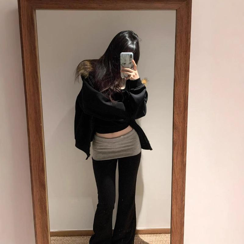 Женские брюки Spice Girls Color Blocking Waist Head Low Waist Casual Micro Trousers Slim Thin Spice Girls Hundred Sports Knitted Trousers