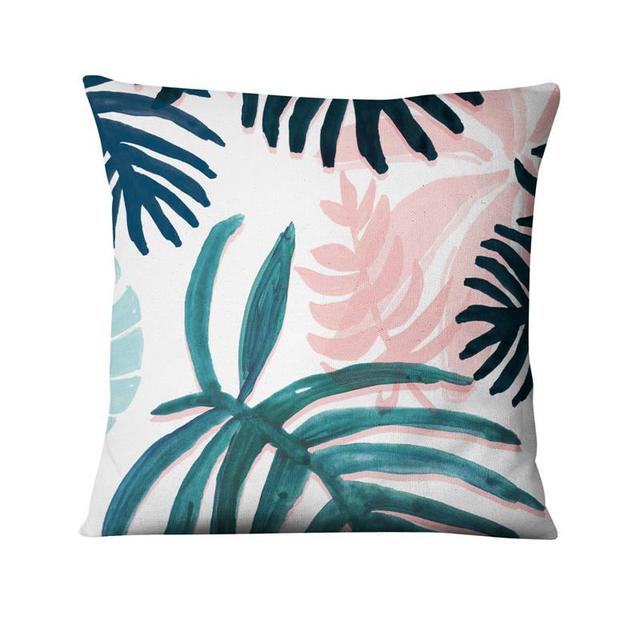 Green Plant Printed Cushion Decorative Pillow Tropical Palm Leaf Home Pillow Decoration Almofadas Decorativas Para Sofa 45*45Cm