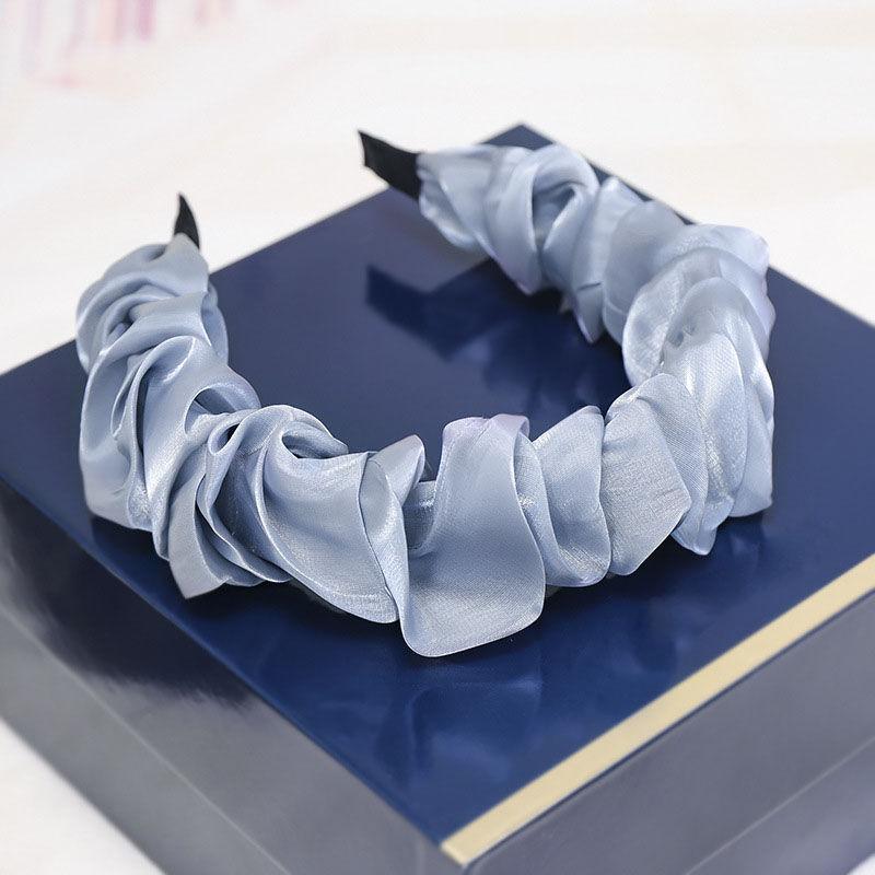 Модные женские аксессуары для волос, головной убор, плиссированная однотонная повязка на голову, повязка на голову