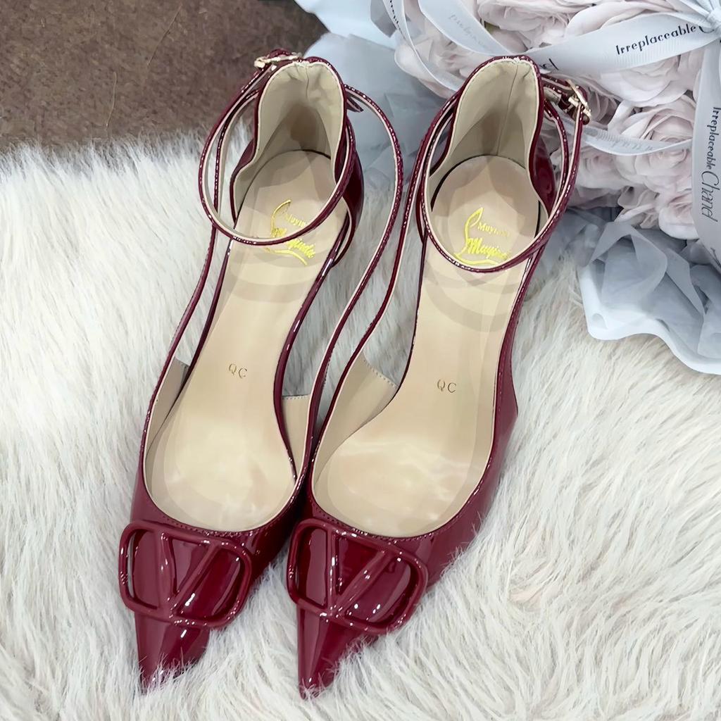 Spot Z-82 high heels women's 2025 autumn new pointed head bag head thin heel empty sandals French niche sexy