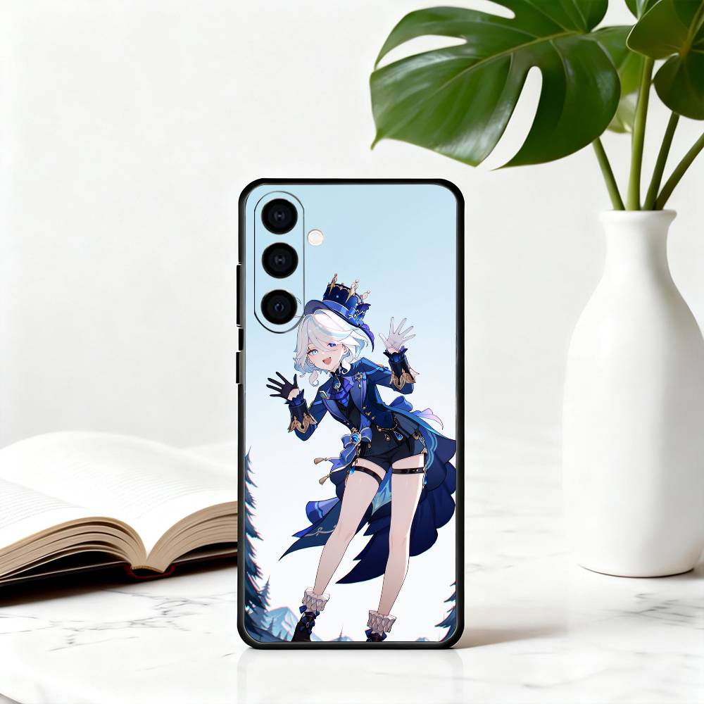 G-Genshin милая F-Furina I-Impact-fgi Чехол для телефона Samsung Galaxy A73,A72,A71,A70,A53,A52,A51,Другие Мягкий черный чехол