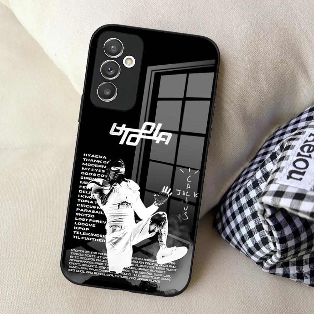 Чехол для телефона Rapper T-Travis Scotts UTOPIA Для Samsung S24 Ultra S23 S22 S25 S20 Fe S21 Plus A54 A34 A24 A53 A13 A16 Стеклянная крышка