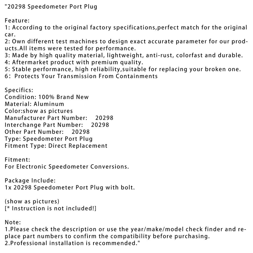 Заглушка порта спидометра трансмиссии Ford C4, C6 Aod, 4R70W и 4R75W