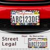 Personalized License Plate Frame Hippie Flower License Plate Frame 2 Pcs Stainless Steel License Plate Cover For Men Women For Car Decoration Size