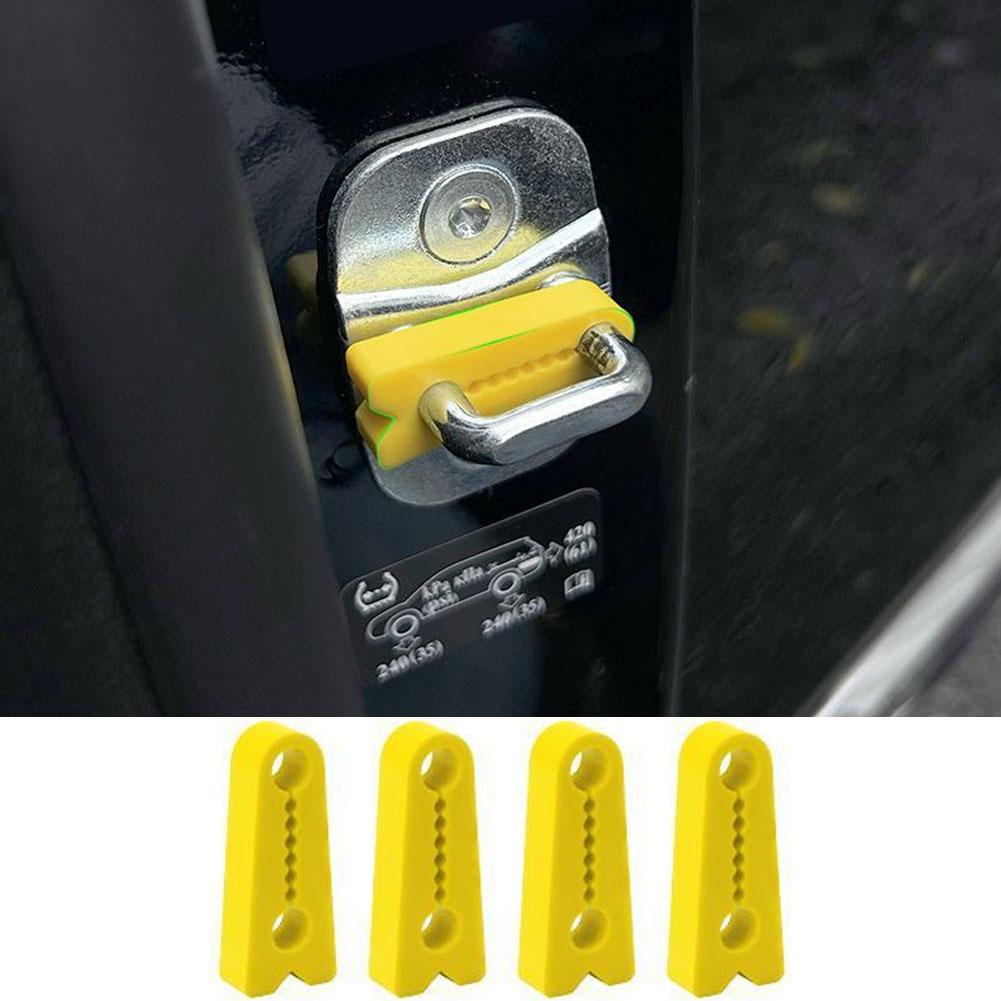 4pcs Car Door Shock Absorber Silicone Protector Noise Reduction Anti-Slam Design Peel & Stick Installation for Sedan