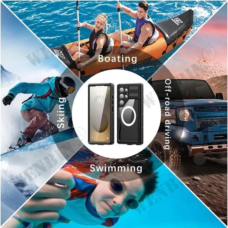 Чехол для Samsung Galaxy S26 S25 Ultra S24 S23 Plus IP68 Водонепроницаемый 360 Magsafe Чехол Capa Fundas
