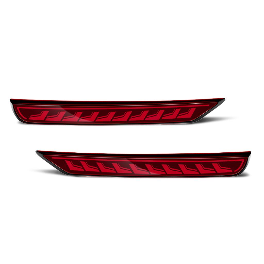 For Subaru Forester 2008-2018 2pcs Car Rear Bumper Reflector Brake Tail Lights LED Sequential Turn Signal Rear Fog Lights Parts