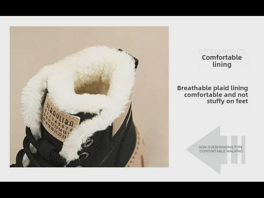 2024 Winter Women's High-Top Platform Shoes: Warm Velvet, Versatile & Trendy KT2509