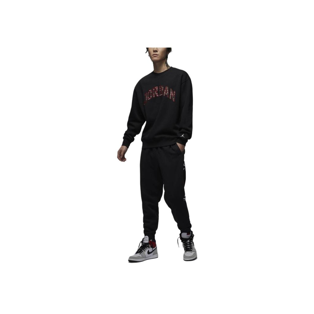 Jordan Спортивная флисовая толстовка с длинным рукавом Essentials Knit Splicing Letter, мужская толстовка черного цвета FV7461-010
