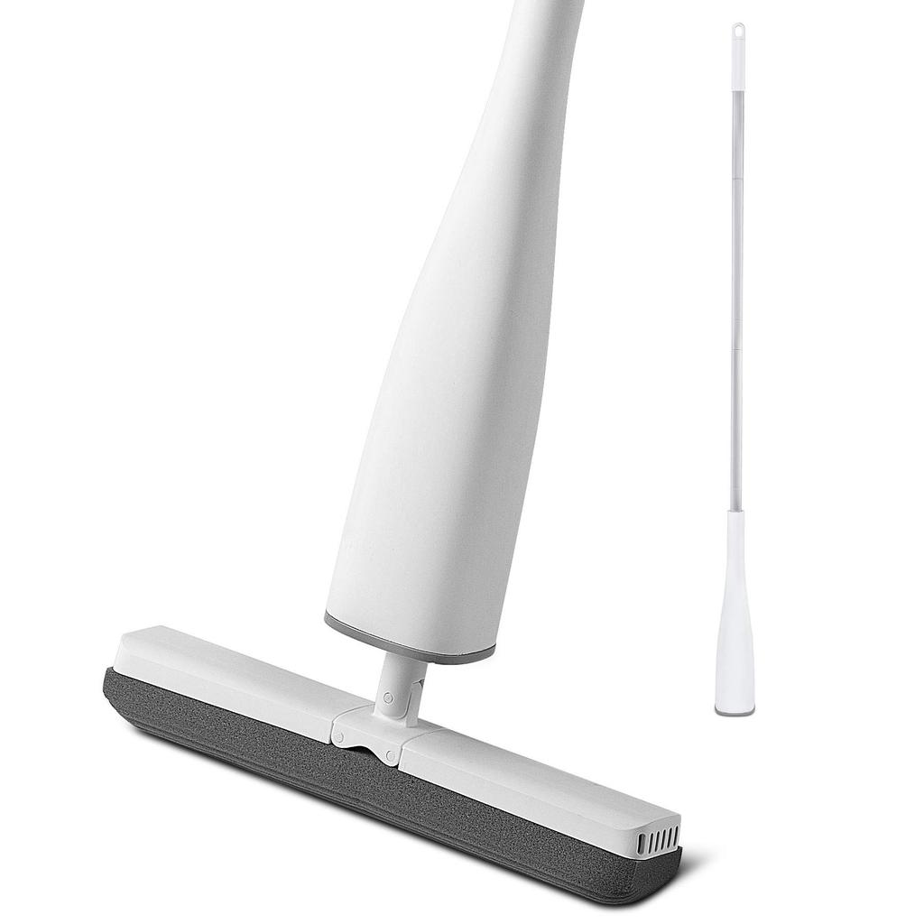 CLEANHOME Sponge Floor Floor Absorbent Mop with Flat Mop for and Wet and Dry No Hand Washing PVA White Mop, Mop, Wiper, Wringer, Lightweight, Windows,