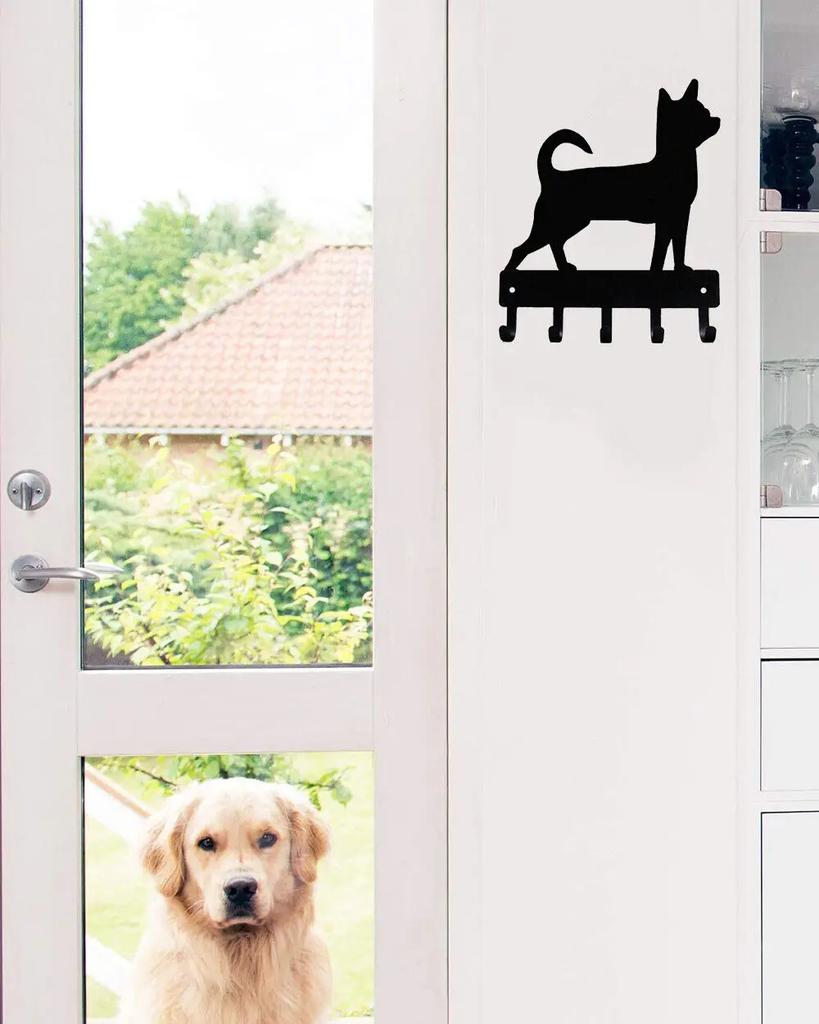 Chihuahua Dog - Key Hooks & Keychain Holder - 6 Inch Wide Metal Wall Art Perfect Gift for Chihuahua Owners and Dog Lovers