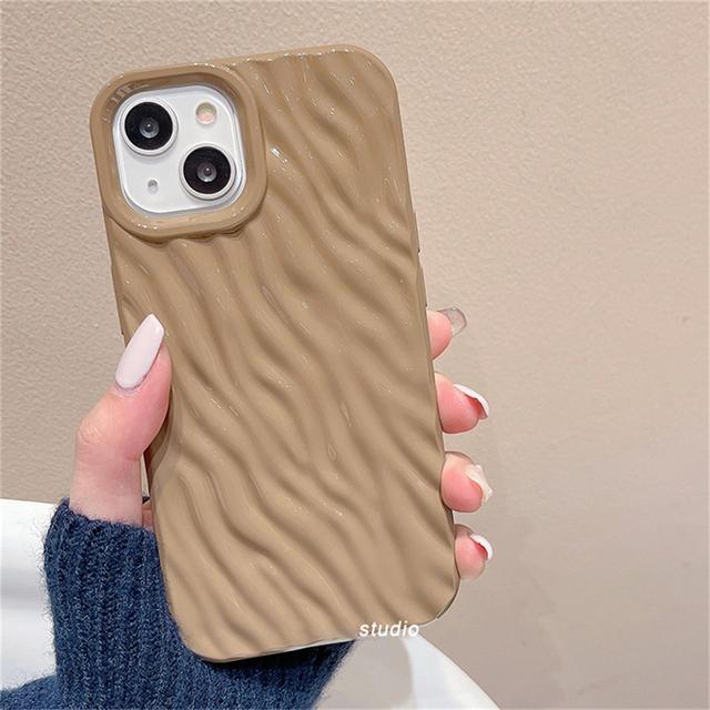 Эстетический корейский глянцевый чехол для телефона с водной рябью для Iphone 14 13 12 11 Pro Max, милый однотонный складной противоударный мягкий чехол на заднюю панель Funda