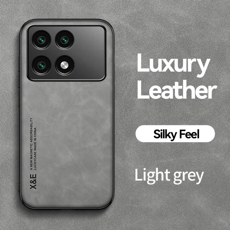 Для Xiaomi Poco F6 Pro 5G чехол магнитный держатель телефон чехол для Poko Poxo Pocco Little F 6 Pro F6Pro противоударный кожаный задний чехол